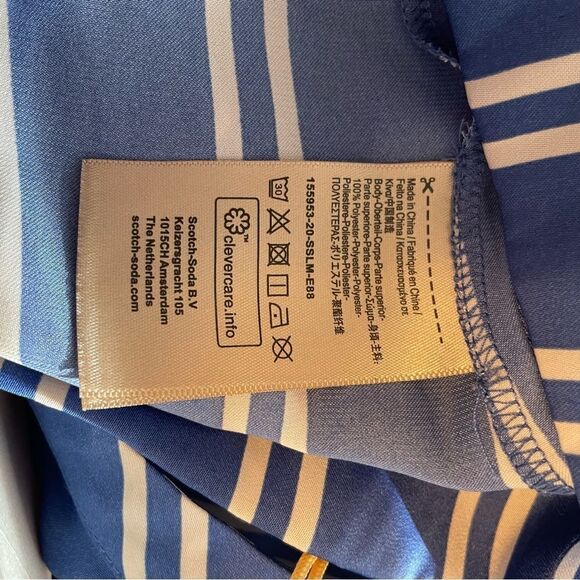 Scotch and Soda Aloha White and Blue Striped Midi Dress Size XL NEW - Picture 11 of 11